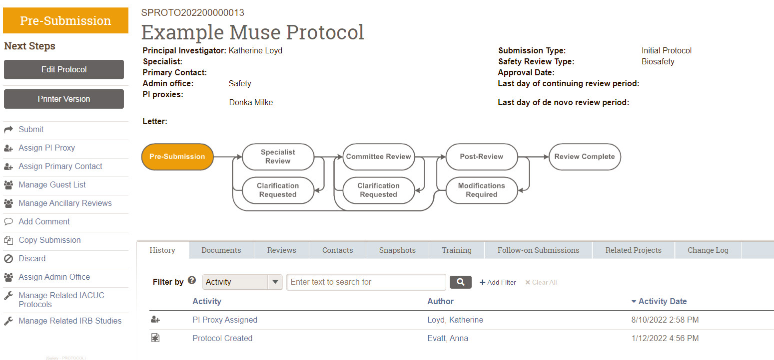 MUse Protocol Example